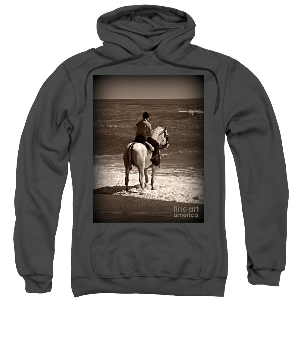 Horse Sweatshirt featuring the photograph Its a Big World Out There by Clare Bevan