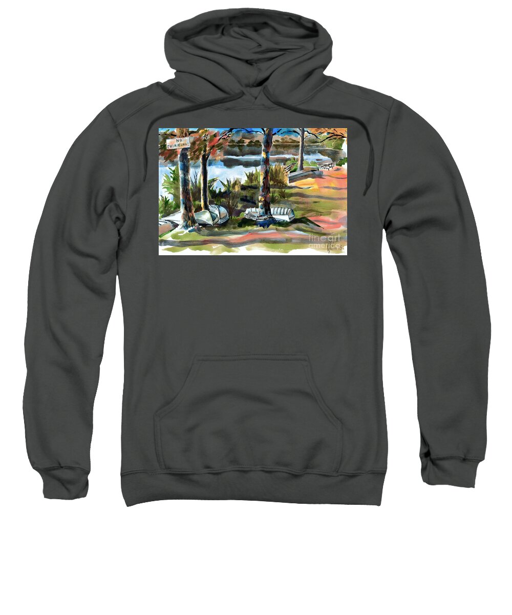 John Boats And Row Boats Sweatshirt featuring the painting John Boats and Row Boats by Kip DeVore