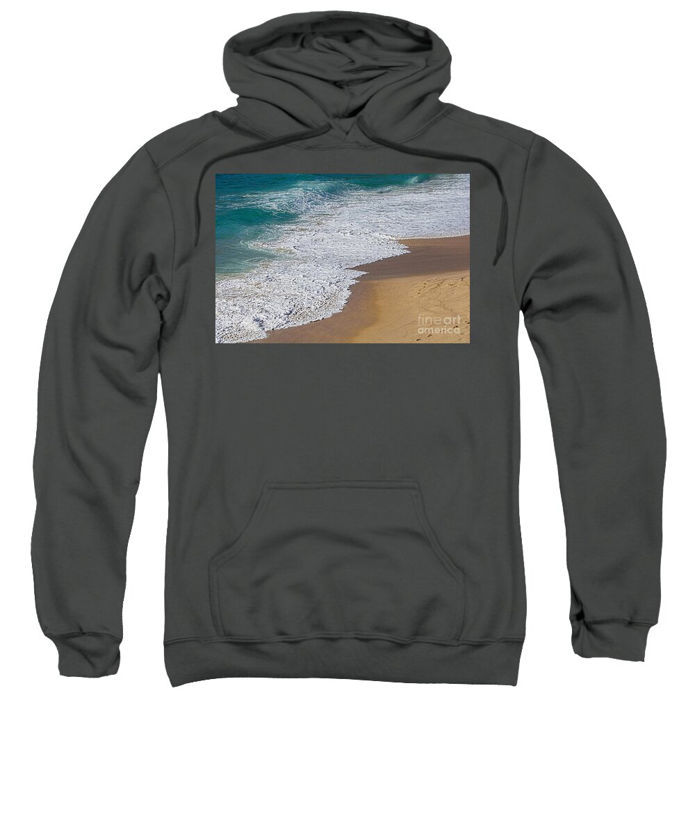 Just Waves And Sand Sweatshirt featuring the photograph Just Waves and Sand by Kaye Menner by Kaye Menner