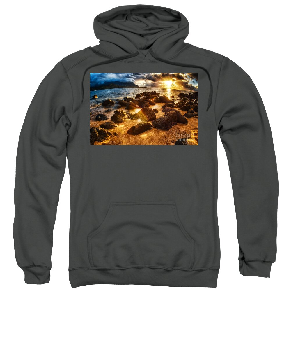 Palm Trees Sweatshirt featuring the photograph Kauai Gold by Eye Olating Images