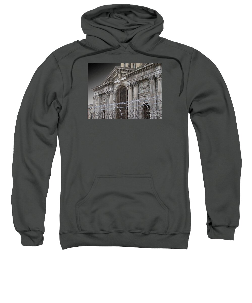 Detroit Sweatshirt featuring the photograph Keep Out by Ann Horn