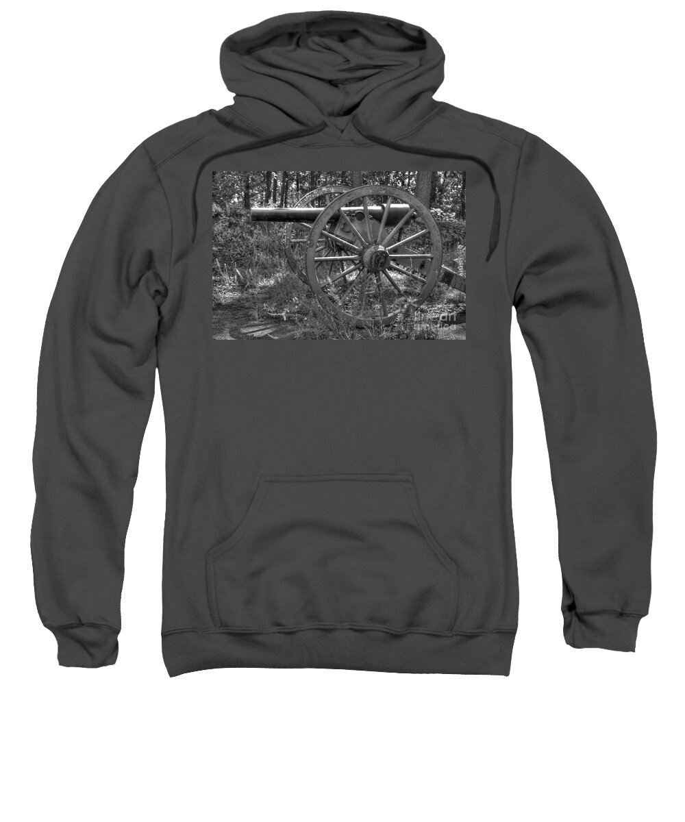 Kennesaw Sweatshirt featuring the photograph Kennesaw Cannon 4 Black and White by Jonathan Harper