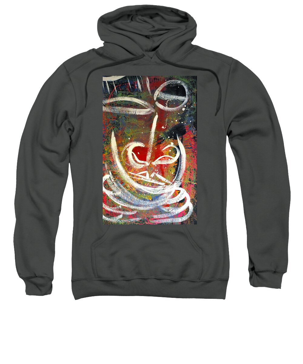 Portrait Sweatshirt featuring the painting King by Cleaster Cotton
