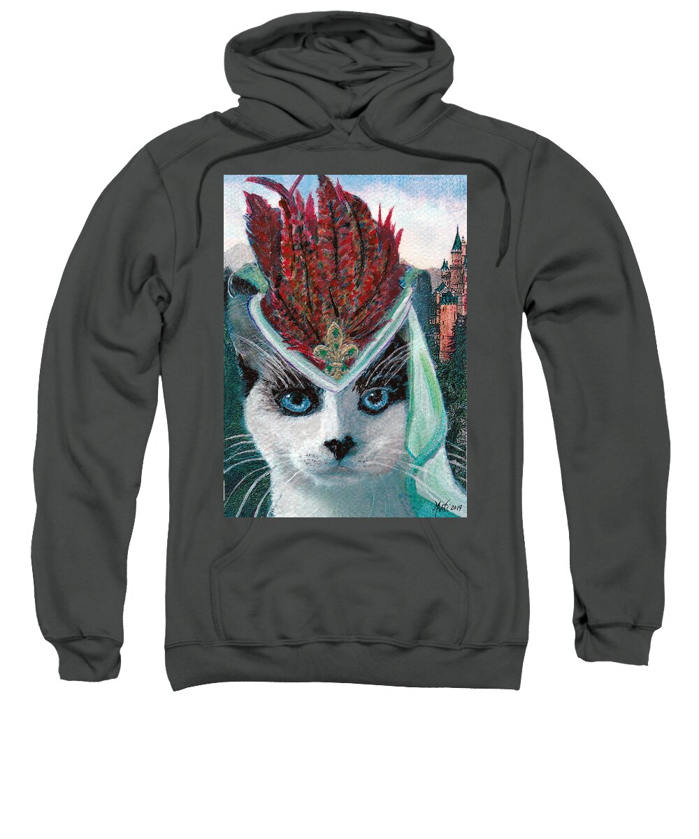 Cat Sweatshirt featuring the painting Lady Snowshoe by Michele Avanti