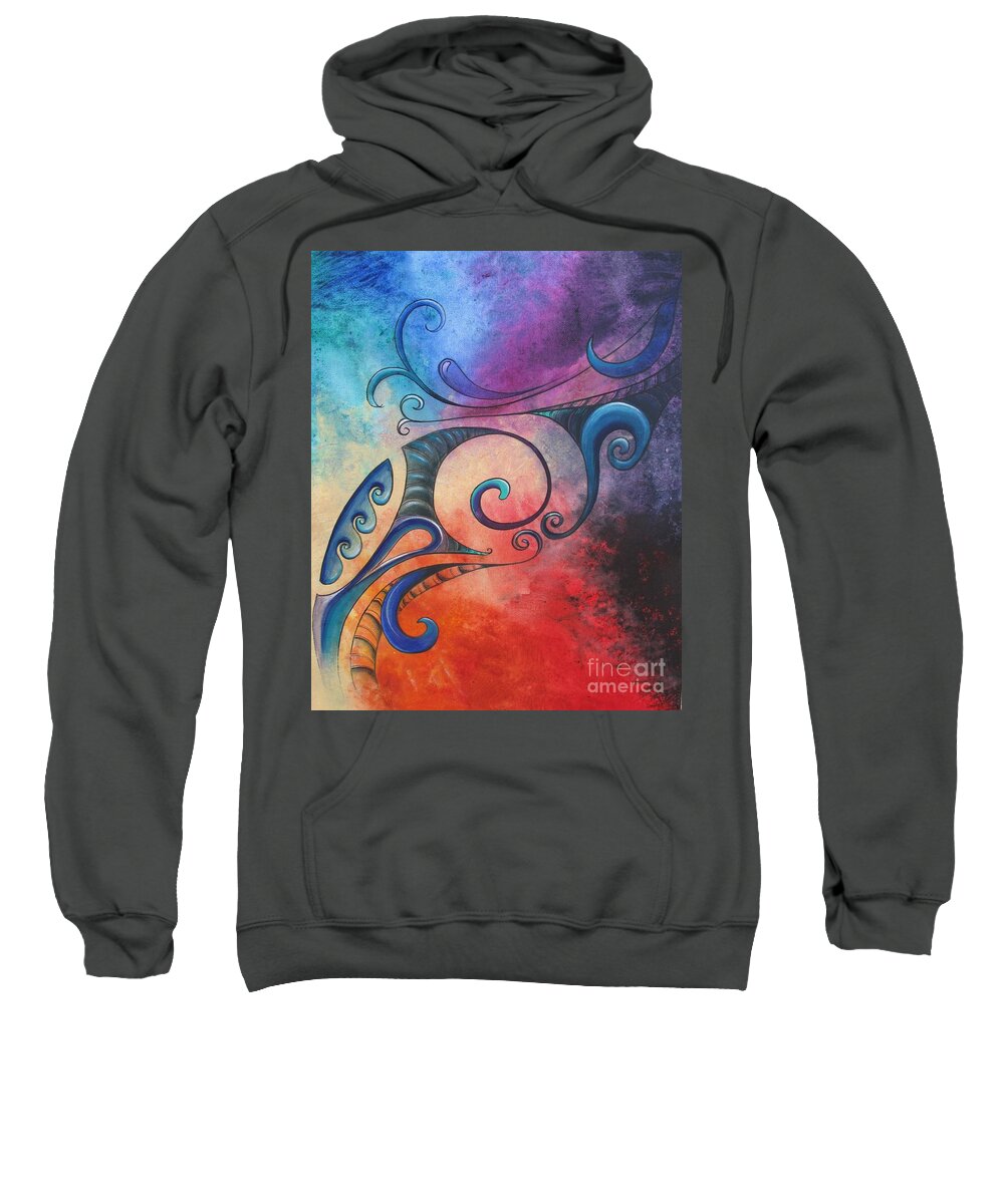 Legend Sweatshirt featuring the painting Legend Wha by Reina Cottier
