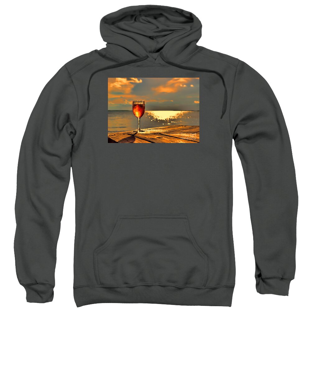 Tropical Sunset Sweatshirt featuring the photograph Let's Share A Glass Of Sunset by Olga Hamilton