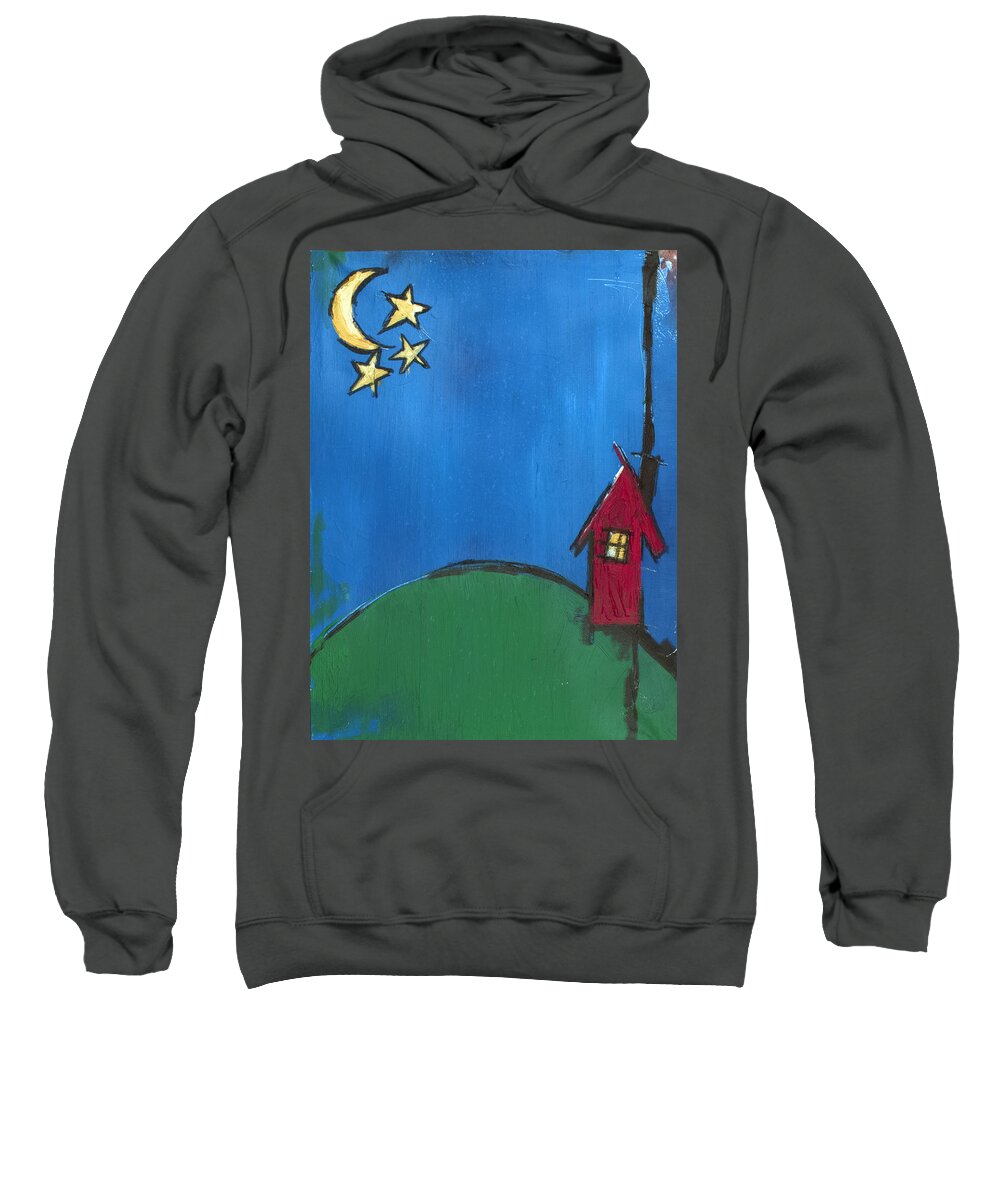 House Sweatshirt featuring the painting Little Red House by Sean Parnell