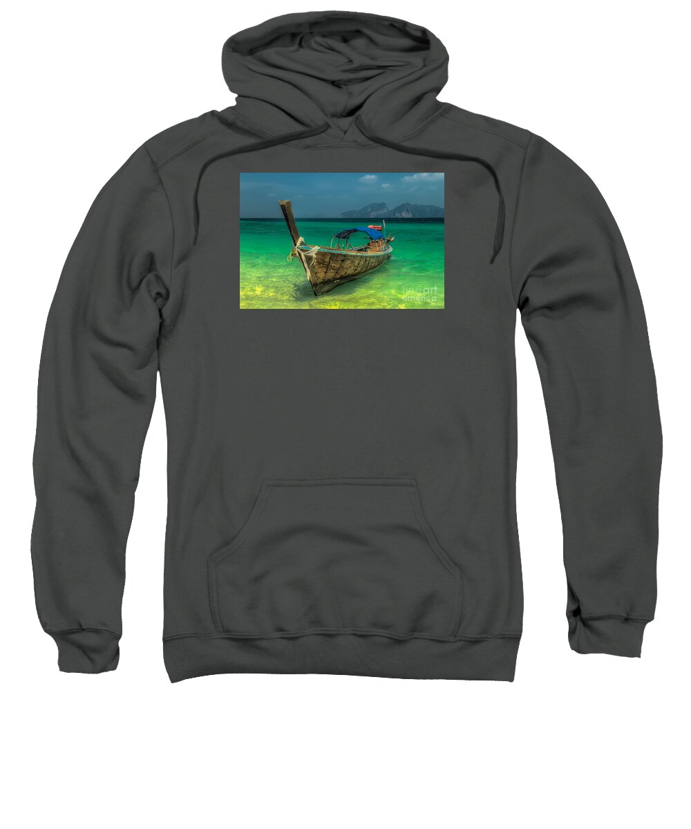 Koh Lanta Sweatshirt featuring the photograph Long Tail Boat Thailand by Adrian Evans