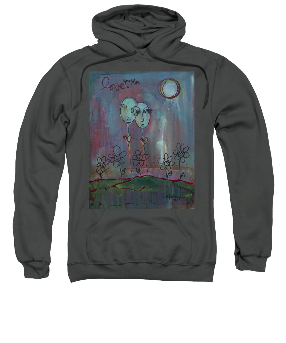 Love Sweatshirt featuring the painting Love You Give Lollipops by Laurie Maves ART
