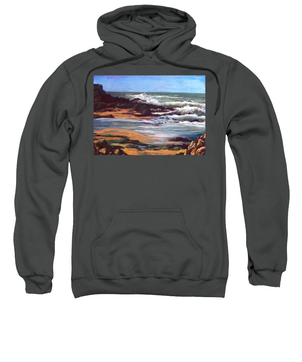 Oceanscape Sweatshirt featuring the pastel Low Tide Pescadero Beach by Marian Berg