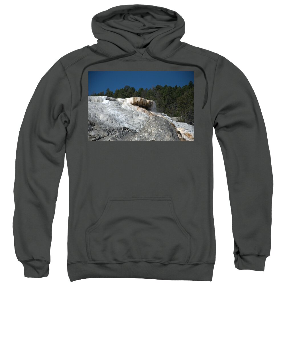 Blue Sweatshirt featuring the photograph Mammoth Hot Springs 1 by Frank Madia