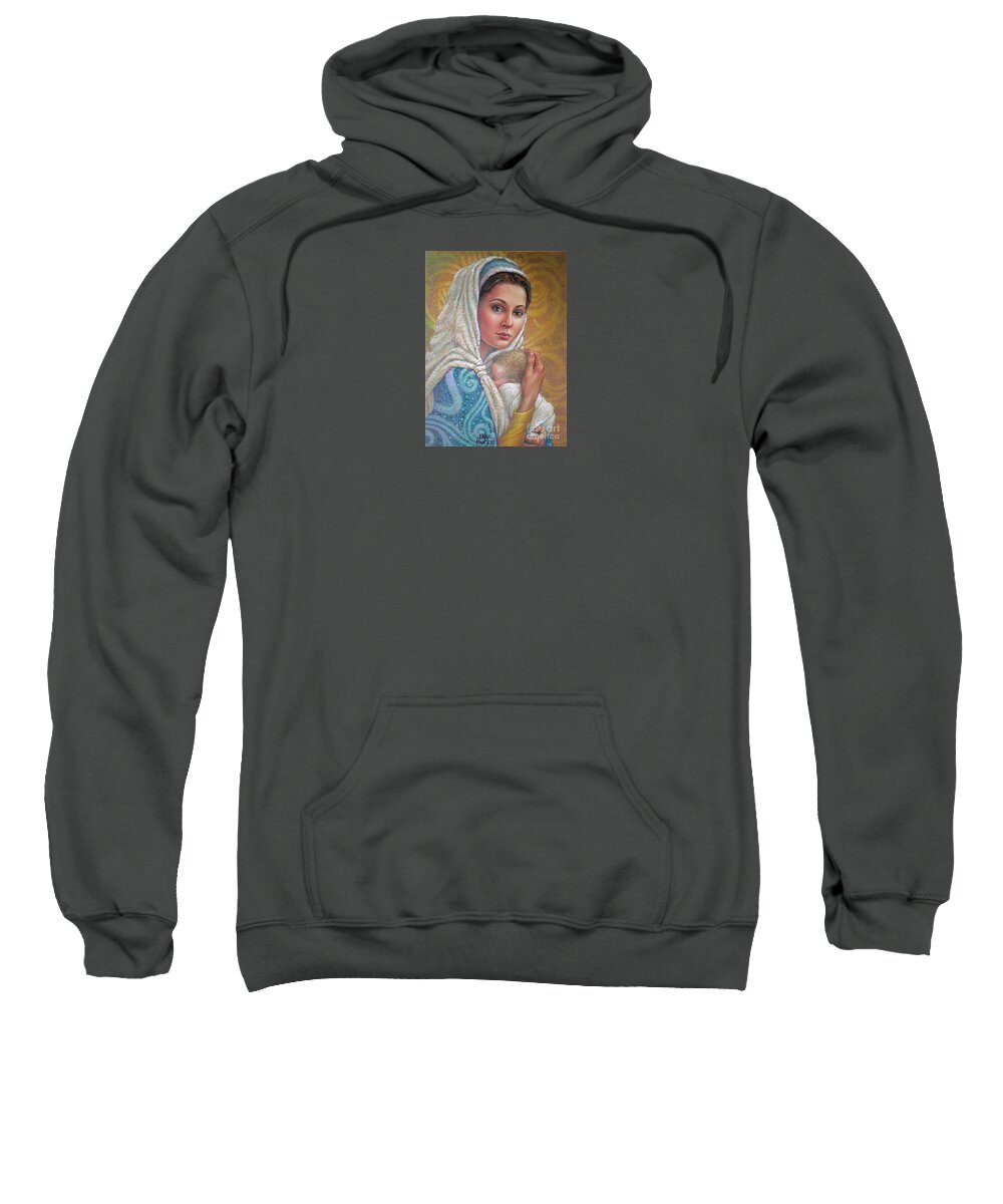 Christmas Sweatshirt featuring the pastel Mary Did You Know  by Jane Bucci