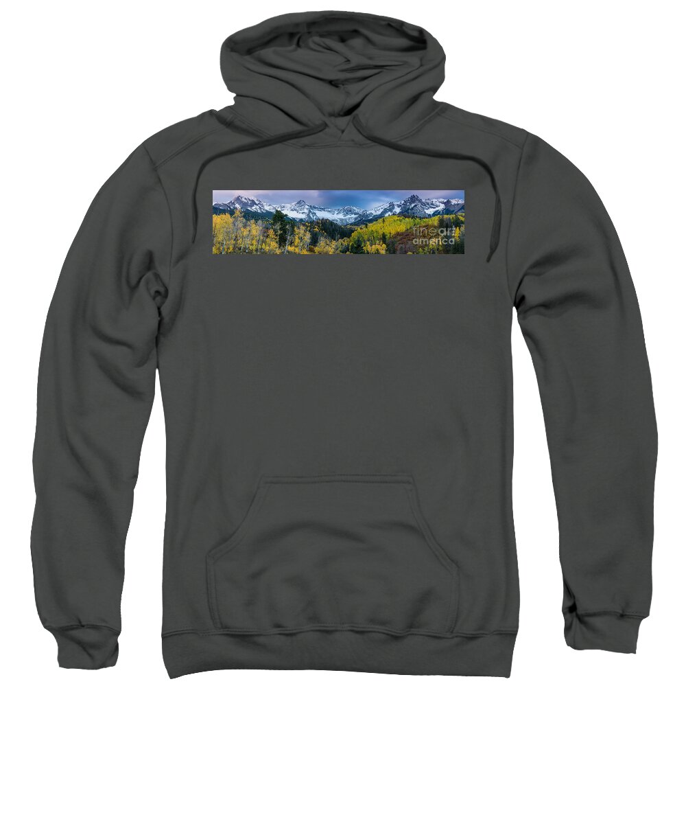 Fall Sweatshirt featuring the photograph Mears Peak and Sneffels Range in Fall - Colorado by Gary Whitton