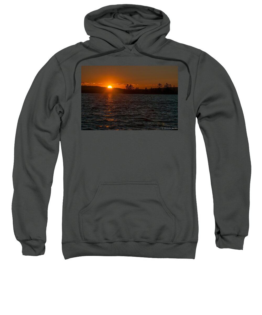 Brenda Sweatshirt featuring the photograph Melvin Bay Sunset by Brenda Jacobs