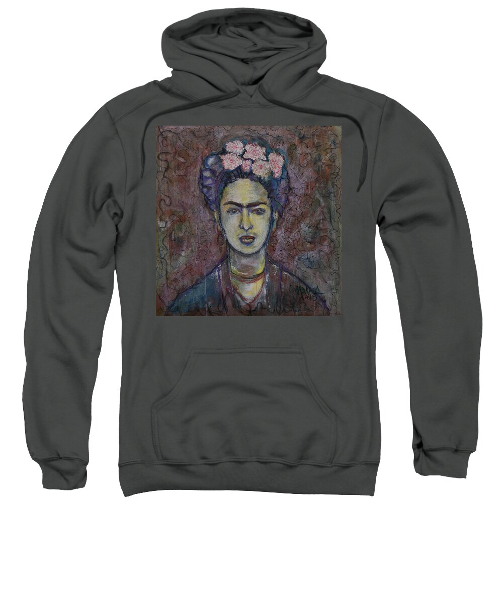 Frida Kahlo Sweatshirt featuring the painting Metamorphosis Frida by Laurie Maves ART