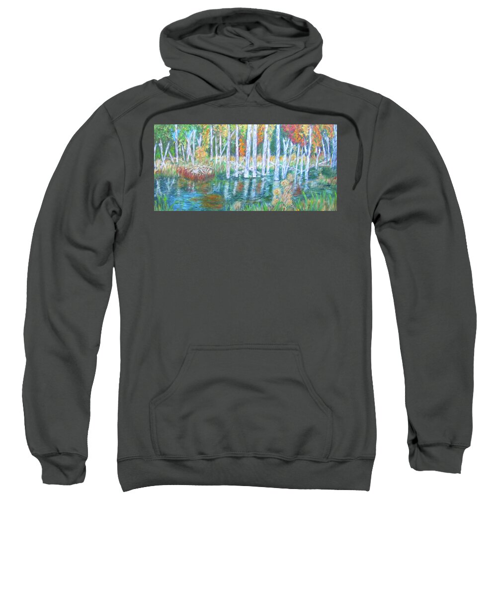 Minnesota Sweatshirt featuring the painting Minnesota Autumn by Carolyn Donnell