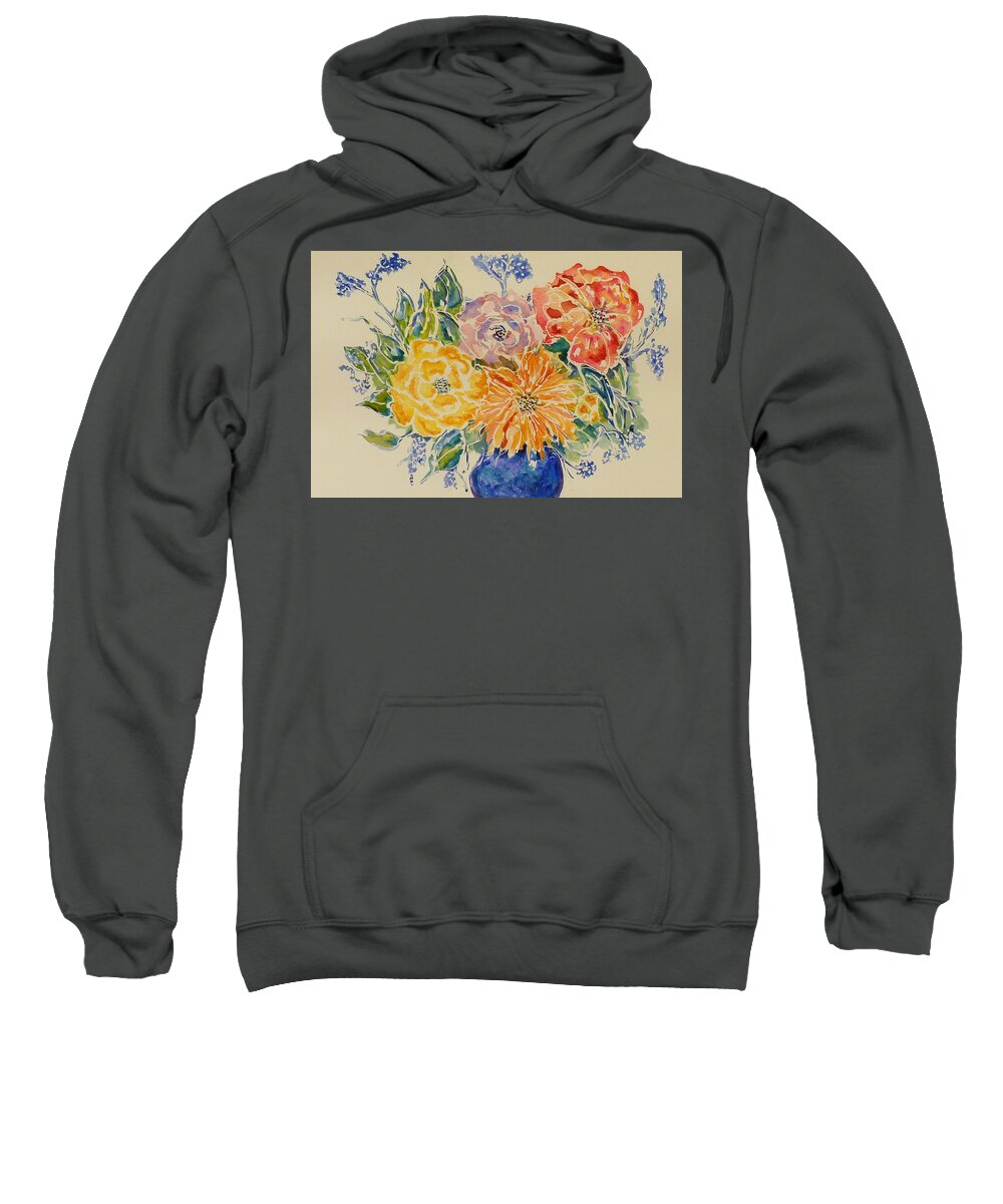 Floral Sweatshirt featuring the painting Bouquet of Love by Kim Shuckhart Gunns