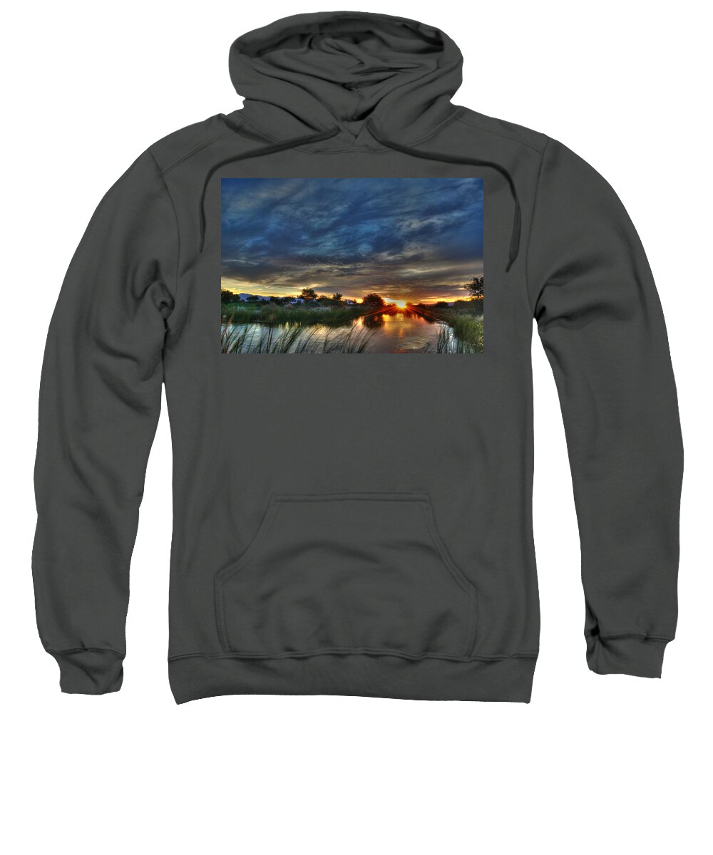 Pond Sweatshirt featuring the photograph Monsoon Sunset by Tam Ryan