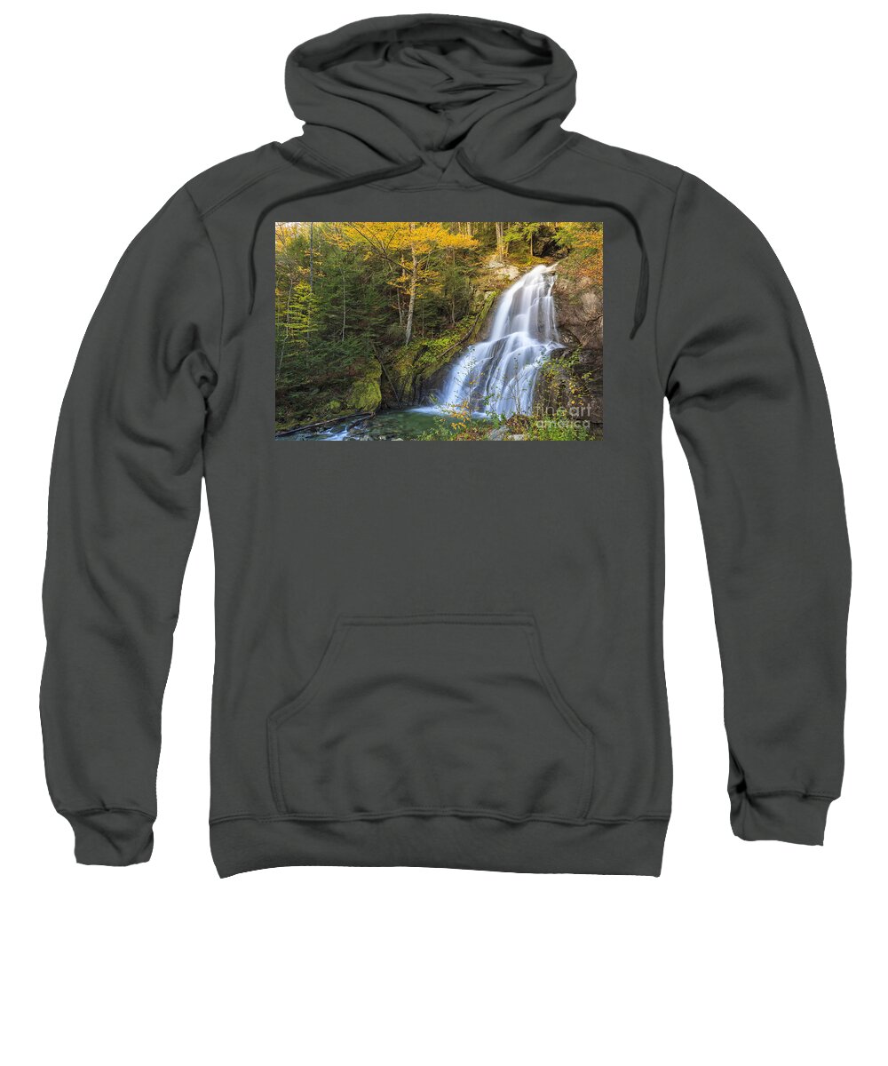 Moss Glen Falls Sweatshirt featuring the photograph Moss Glen Falls Granville Vermont by Ken Brown