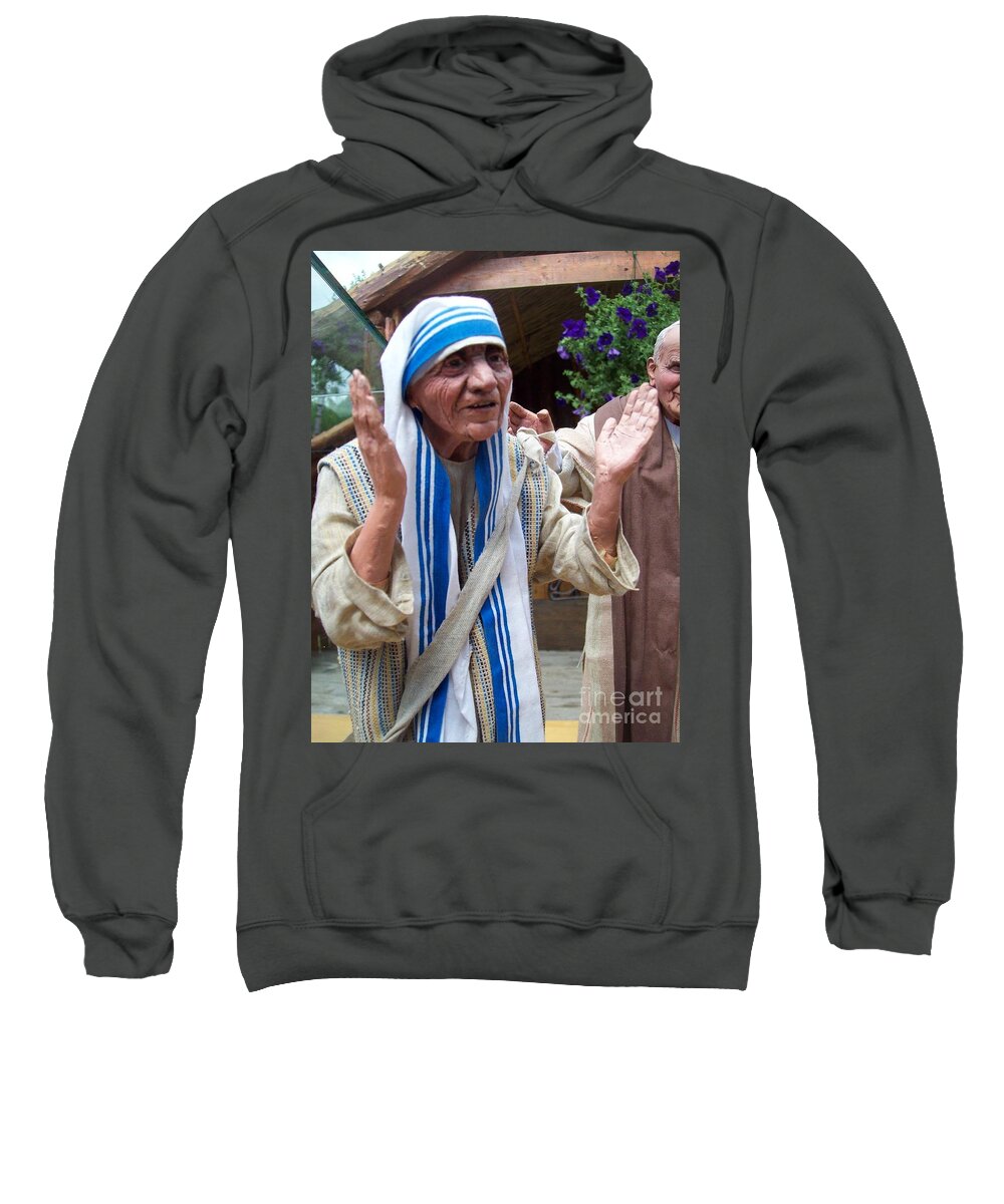 Prayer Sweatshirt featuring the photograph Mother Teresa by Archangelus Gallery