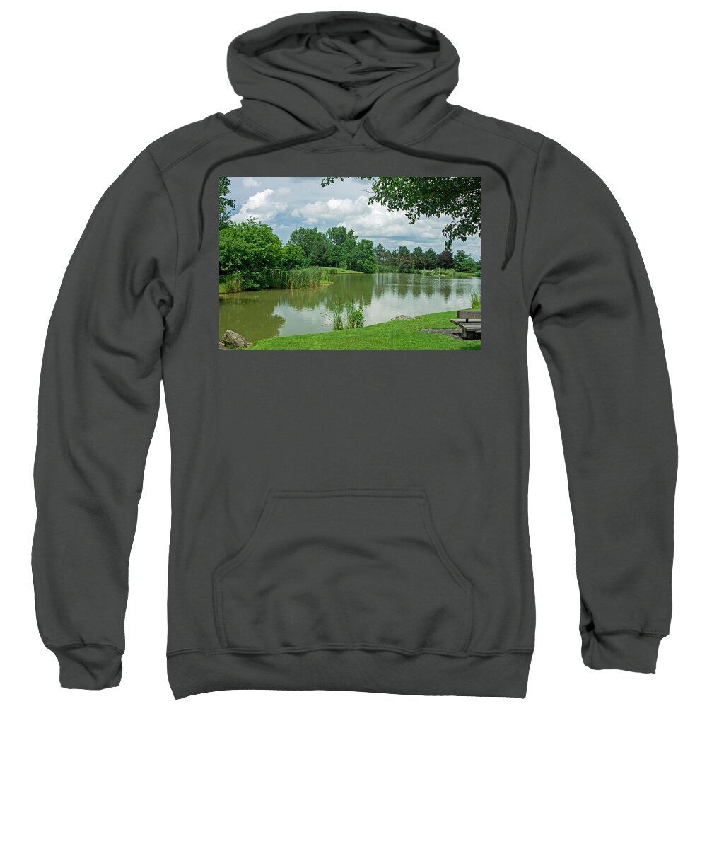 Muller Sweatshirt featuring the photograph Muller Chapel Pond Ithaca College by Photographic Arts And Design Studio