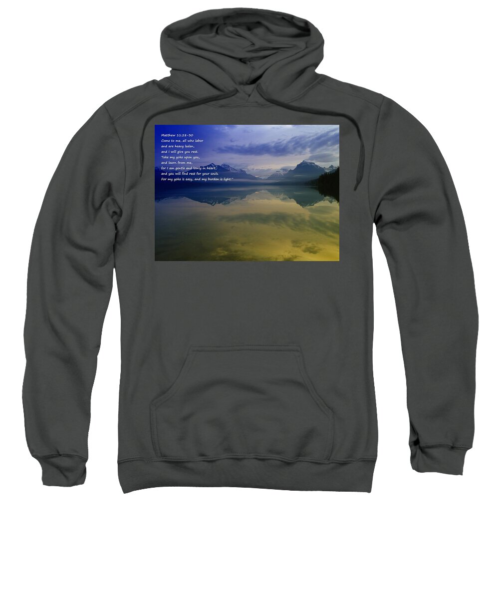 Matthew 11-28 Sweatshirt featuring the photograph My Yoke Is Easy by Jeff Swan