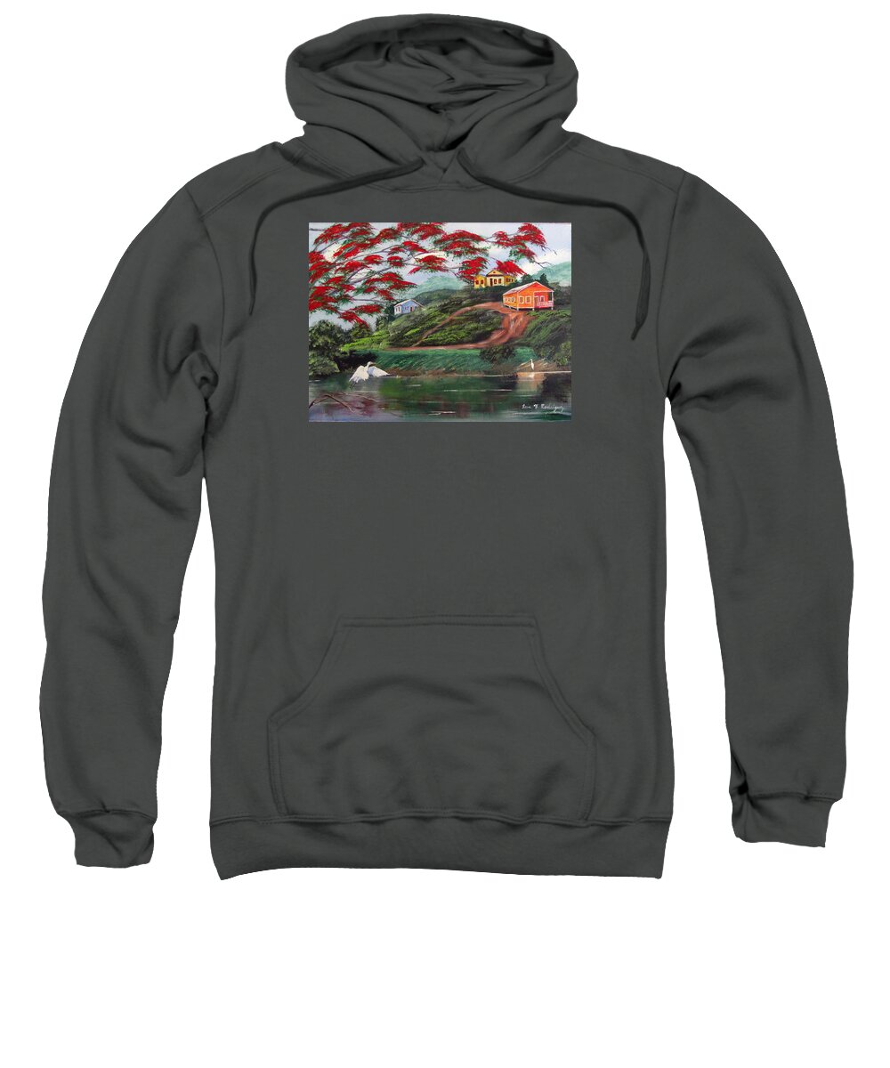 Wooden Homes Sweatshirt featuring the painting Natural High by Luis F Rodriguez