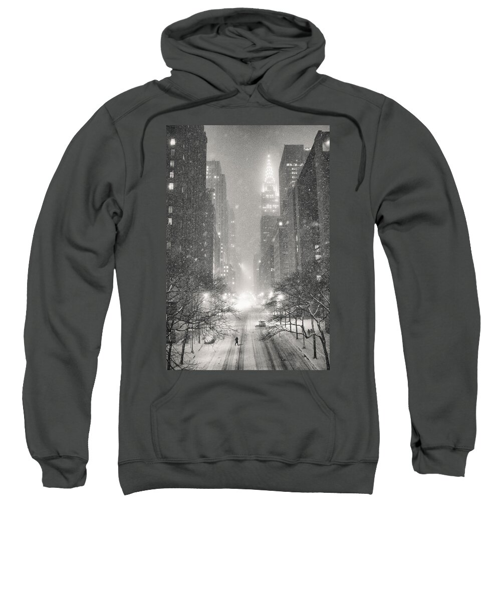 Nyc Sweatshirt featuring the photograph New York City - Winter Night Overlooking the Chrysler Building by Vivienne Gucwa