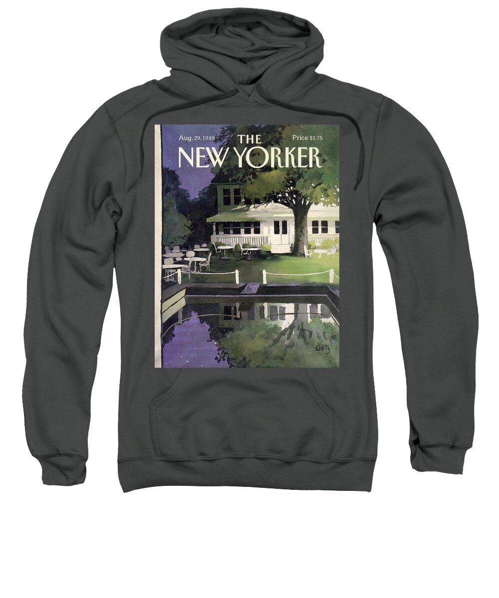 Household Sweatshirt featuring the painting New Yorker August 29th, 1988 by Arthur Getz