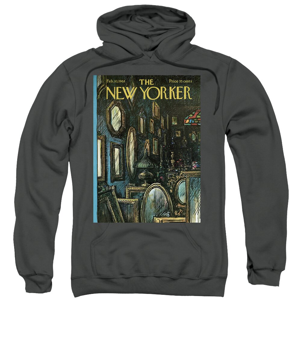 Arthur Getz Agt Sweatshirt featuring the painting New Yorker February 10th, 1968 by Arthur Getz