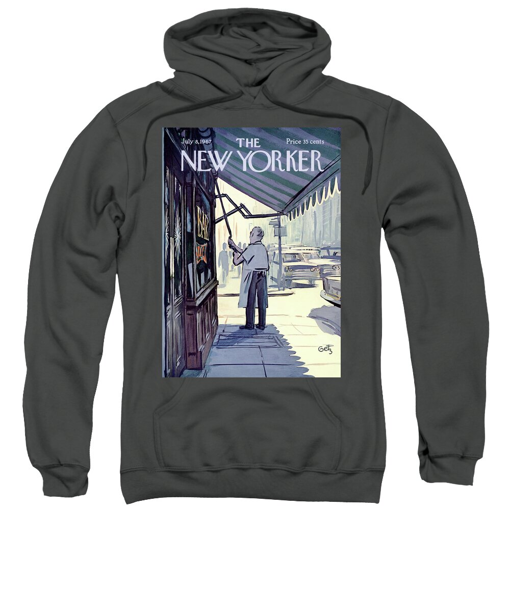 Small Business Owners Sweatshirt featuring the painting New Yorker July 8th, 1967 by Arthur Getz