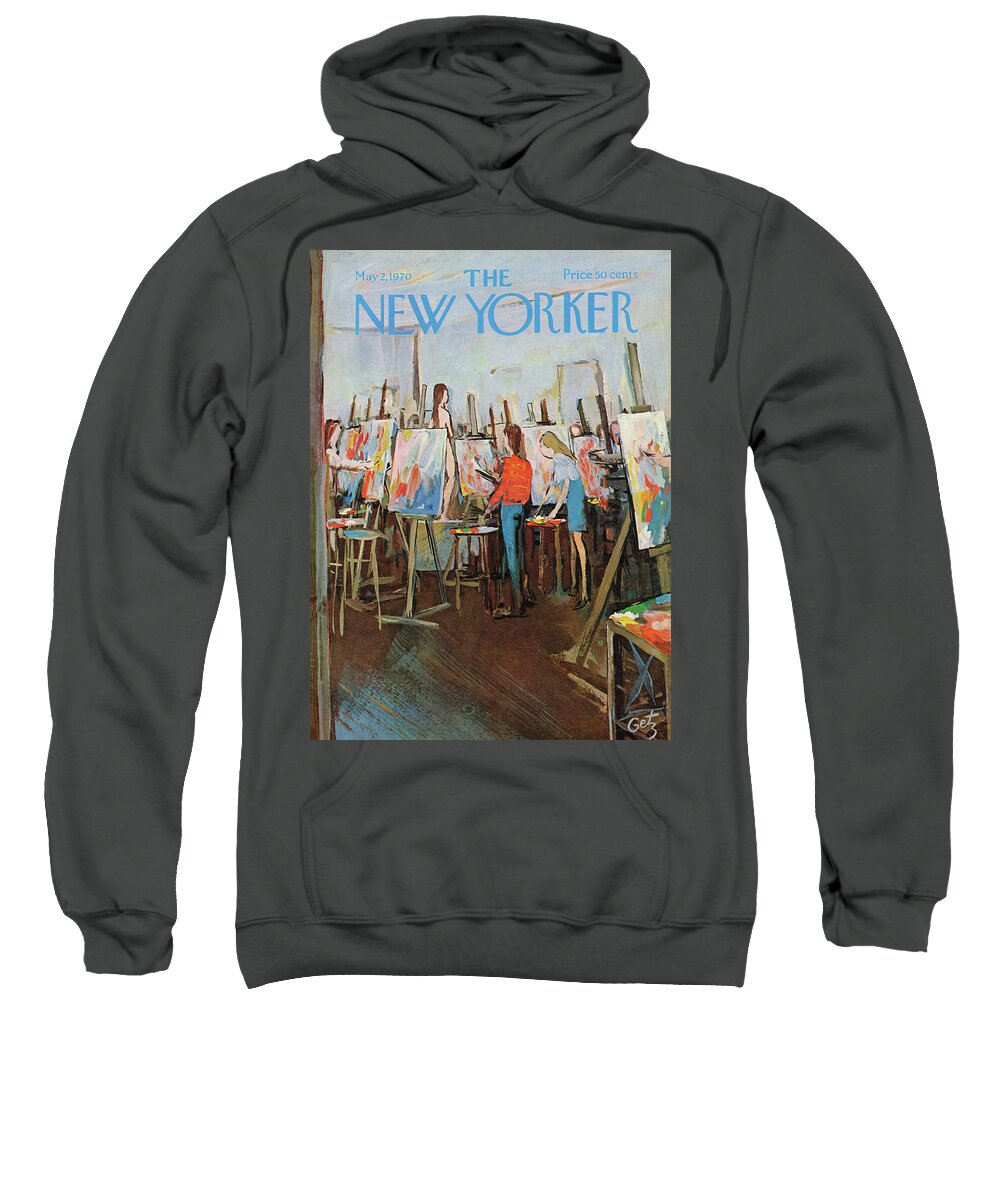 Arthur Getz Agt Sweatshirt featuring the painting New Yorker May 2nd, 1970 by Arthur Getz