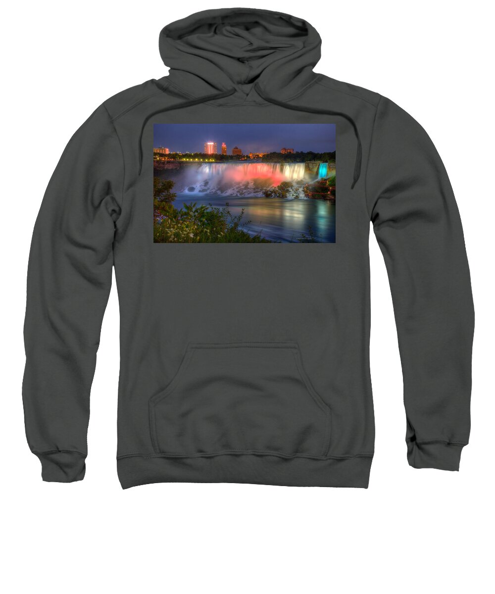 Niagara Falls Sweatshirt featuring the photograph Niagara Falls Canada Sunset by Wayne Moran