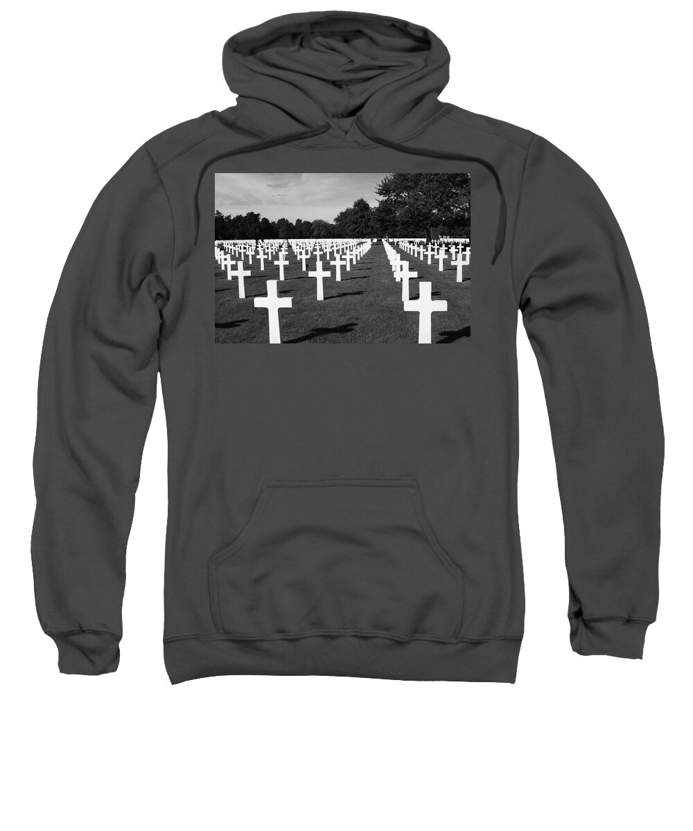 Normandy France Sweatshirt featuring the photograph Remember The Fallen, Normandy, France by Aidan Moran