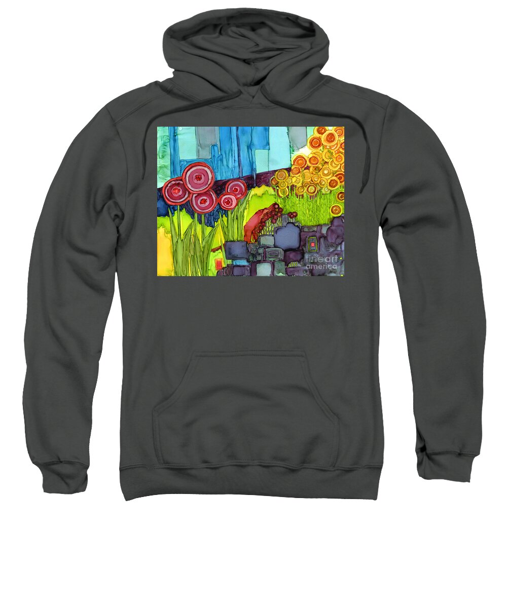 Abstract Sweatshirt featuring the painting Number XIII by Vicki Baun Barry