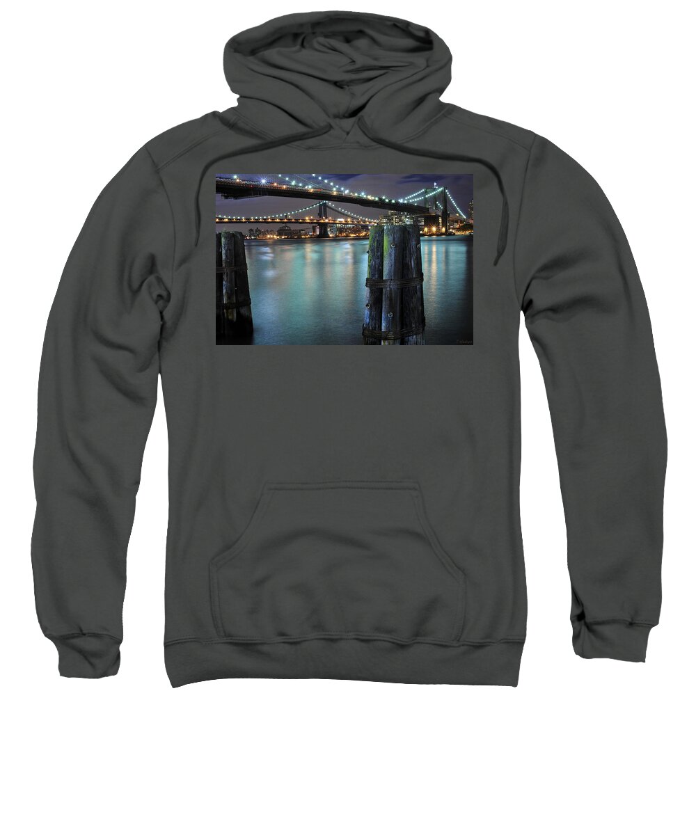 Nyc Sweatshirt featuring the photograph Nyc East River Bridges 2 by Joseph Hedaya