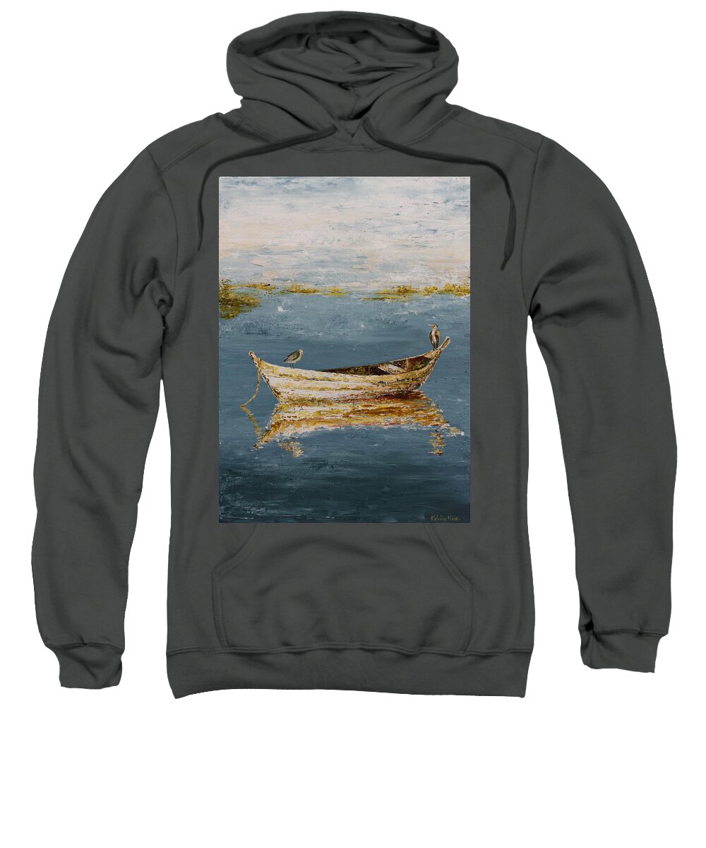 Boat Sweatshirt featuring the painting Ocean Row Boat II by Katrina Nixon
