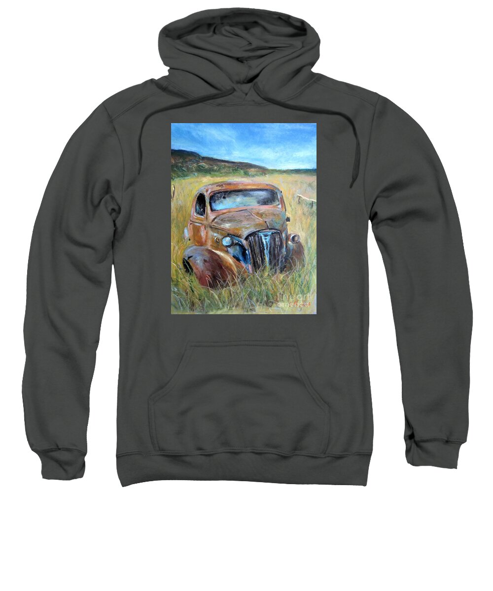 Old Car Sweatshirt featuring the painting Old Car by Jieming Wang