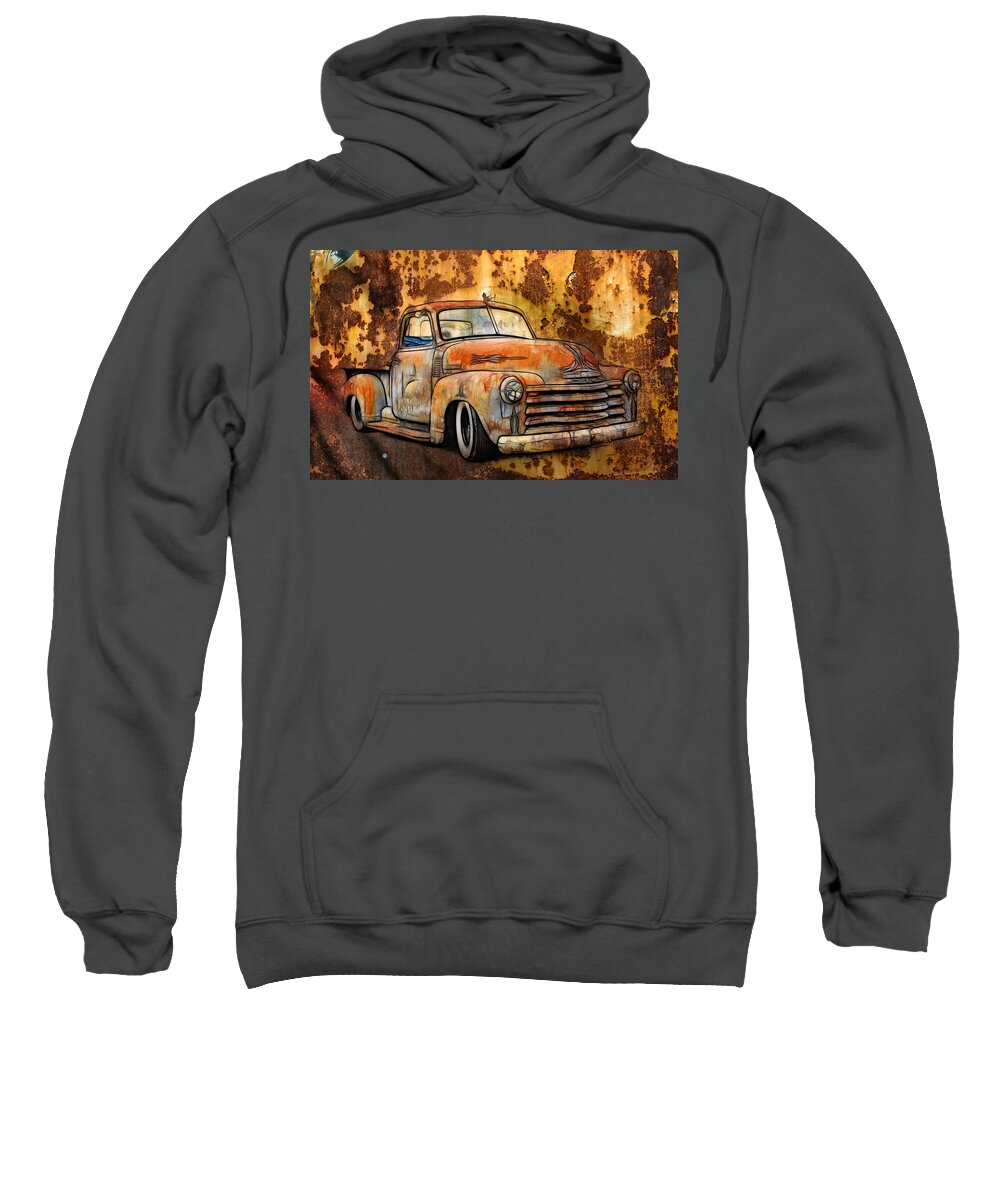 1950 Chevrolet Pickup Sweatshirt featuring the photograph Old Chevy Rust by Steve McKinzie