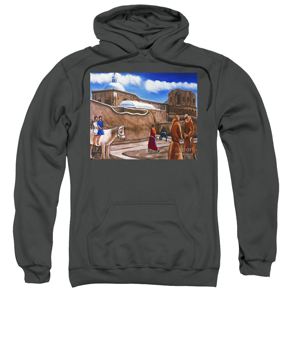 Spanish Church Sweatshirt featuring the painting Old Spanish Church by William Cain