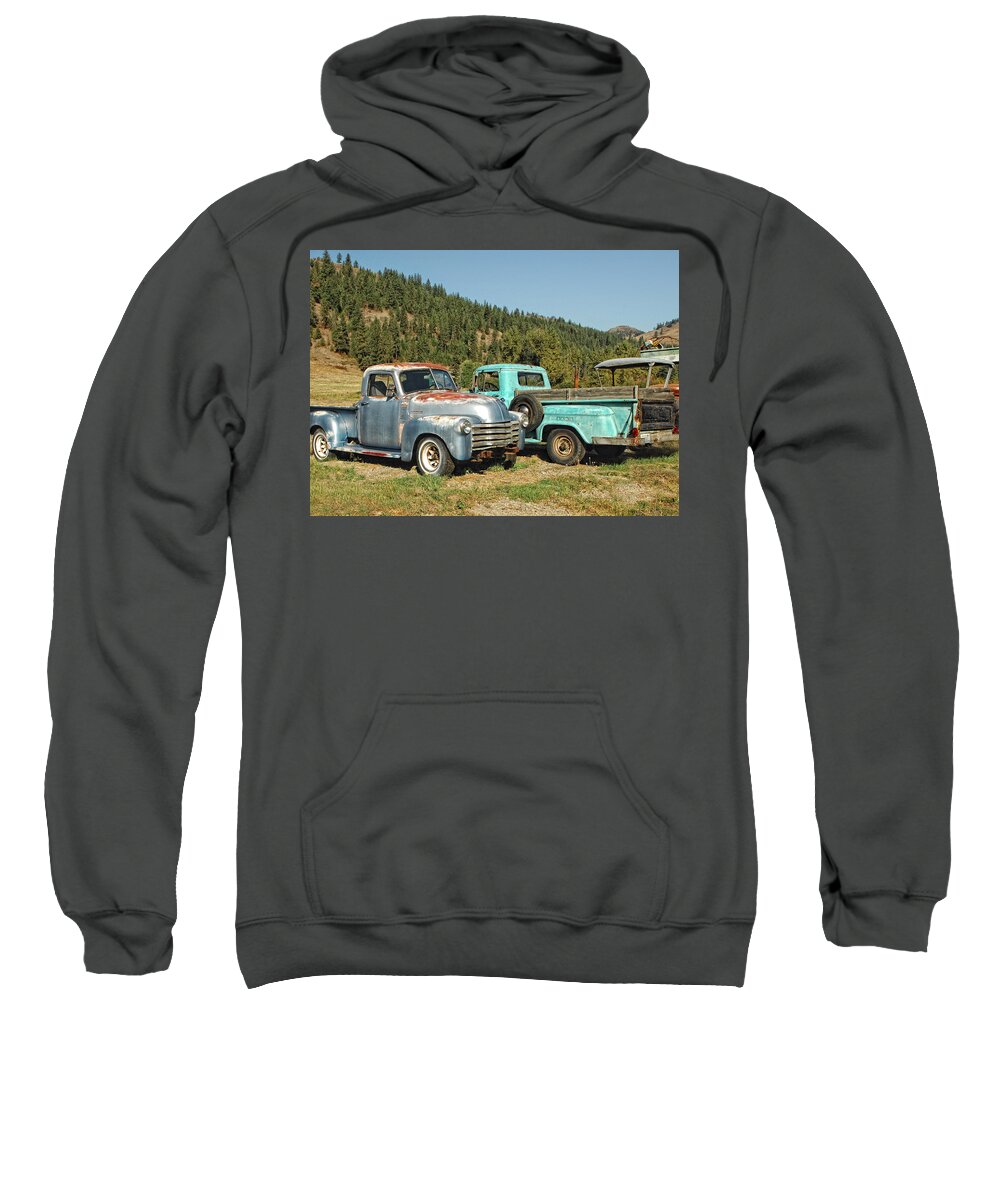 Trucks Sweatshirt featuring the photograph Old Timers by Donna Blackhall