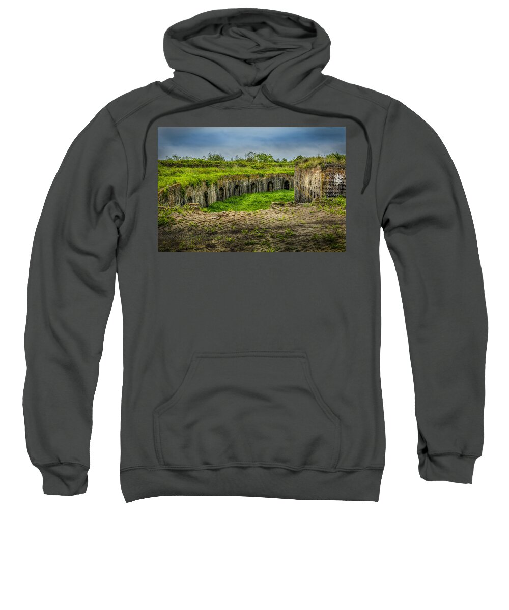 Fort Macomb Sweatshirt featuring the photograph On Top of Fort Macomb by David Morefield