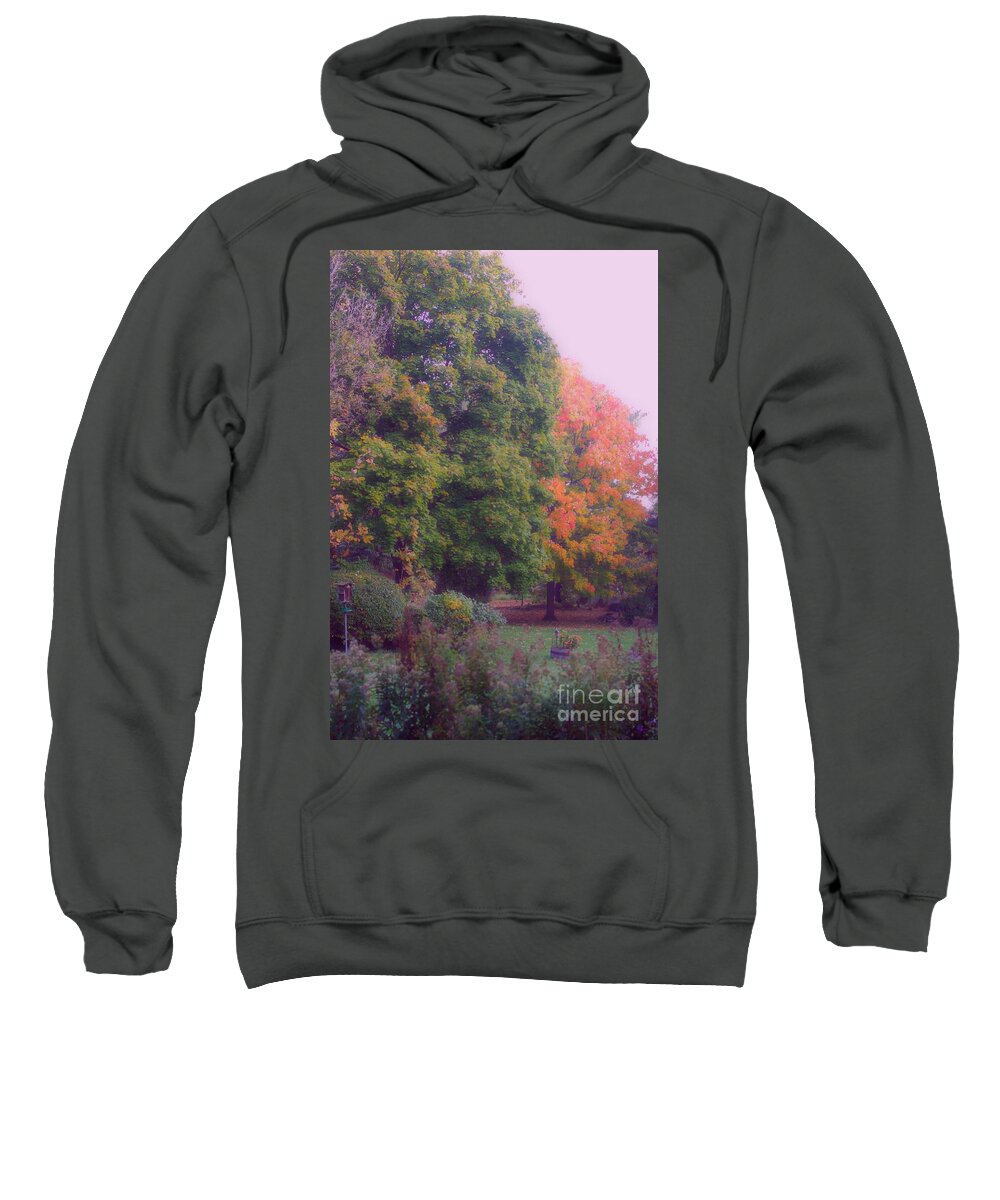 Autumn Sweatshirt featuring the photograph Orange Leaves - Monet by Frank J Casella