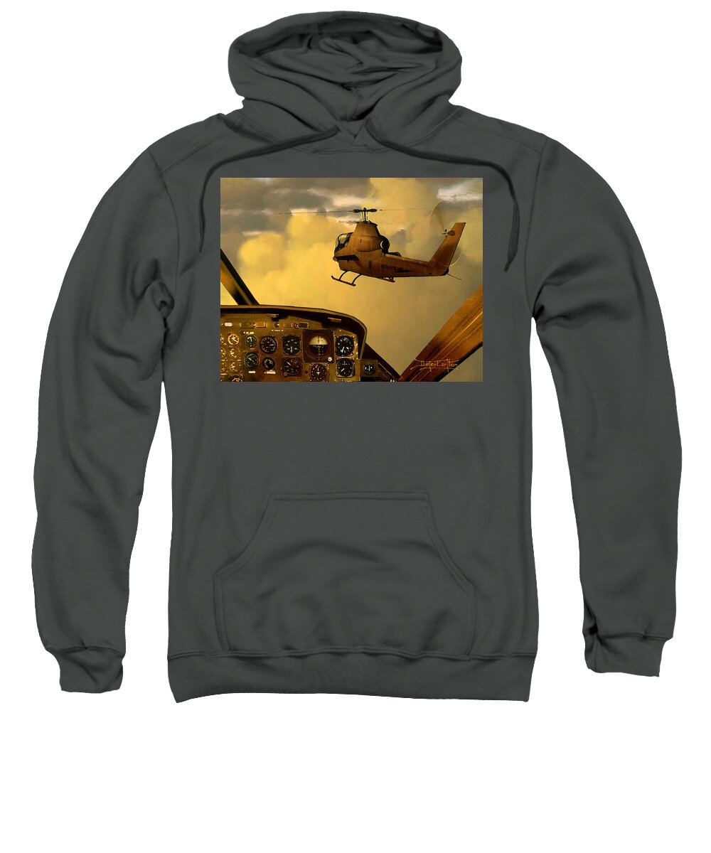 Dieter Carlton Sweatshirt featuring the painting Palette of the Aviator by Dieter Carlton