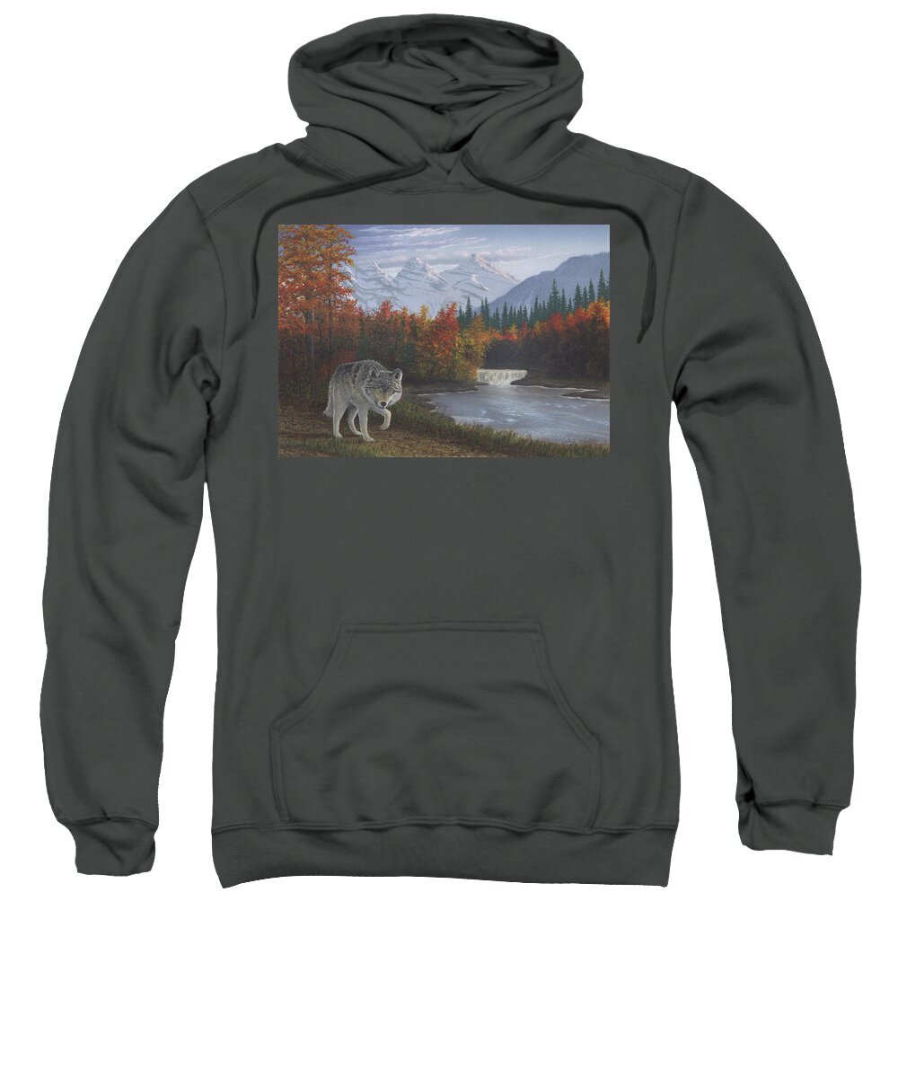 Wildlife Sweatshirt featuring the painting Passing Connection by Peter Rashford