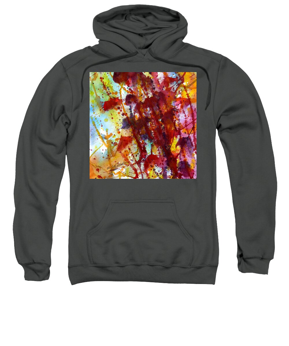 Abstract Art Sweatshirt featuring the painting Rising by Michal Madison