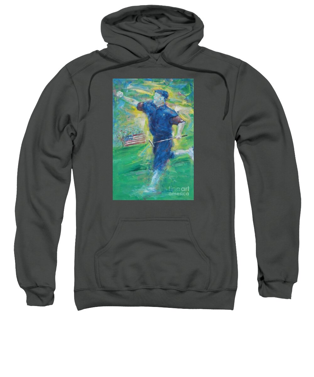 Payne Stewart Sweatshirt featuring the painting Payne's Triumph by Dan Campbell