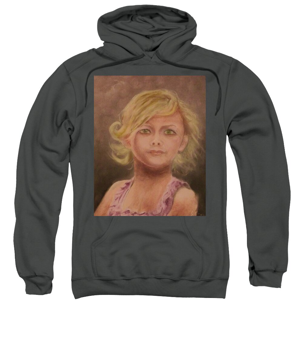 Portrait Sweatshirt featuring the painting Penelope by Stephen King