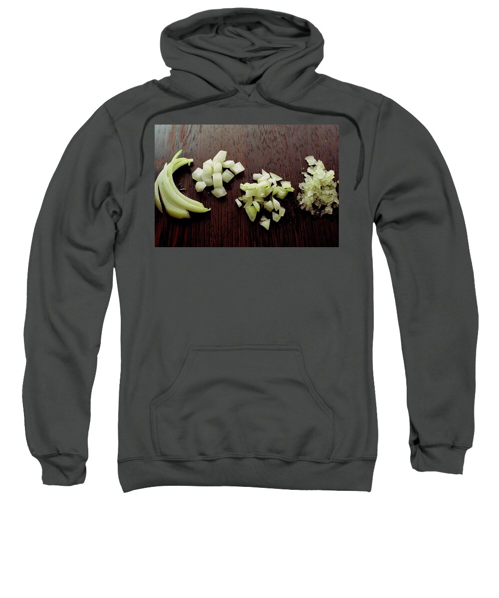 Onion Sweatshirt featuring the photograph Piles Of Raw Onion by Romulo Yanes