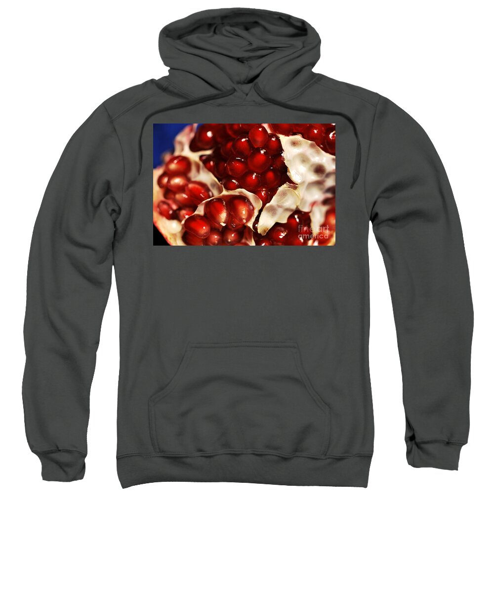 Fruit Sweatshirt featuring the photograph Pomegranate Seeds by Nancy Mueller